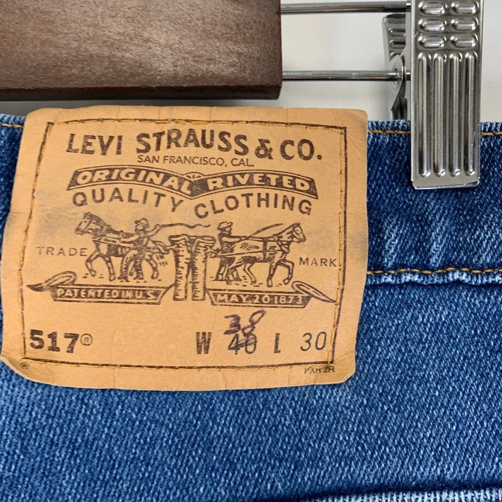 Levi's 517 Bootcut Jeans Mens 40x30 (37x29) Blue Vintage Orange Tab USA Made‎